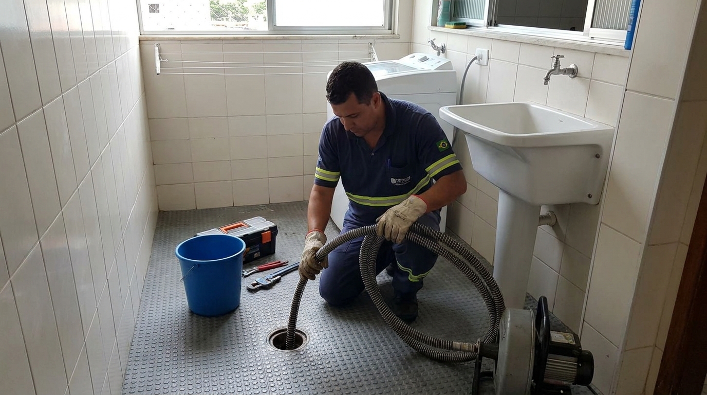Desobstrução na Cozinha na Carolina, Santa Maria‑RS