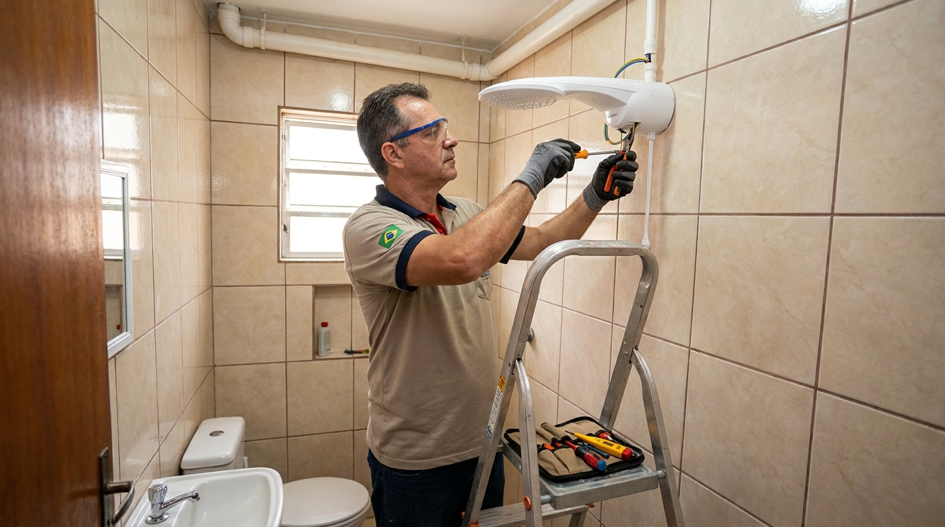 Substituição de Chuveiro Antigo em Itararé, Santa Maria‑RS